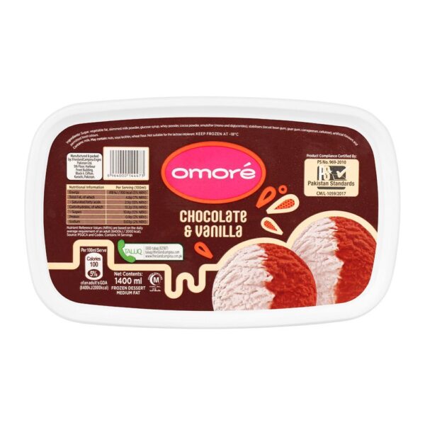 Omore 2 In 1 Chocolate & Vanilla Tub 1400 ml