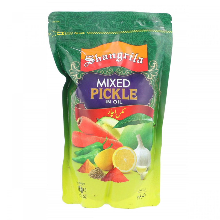 Shangrila Mixed Pickle In Oil Plastic Pouch 1 kg - Image 1
