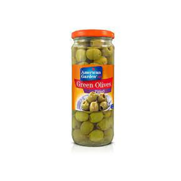 American Garden Olives Green Pitted 450 g