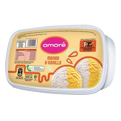 Omore 2 In 1 Mango & Vanilla Tub  1.4 Ltr