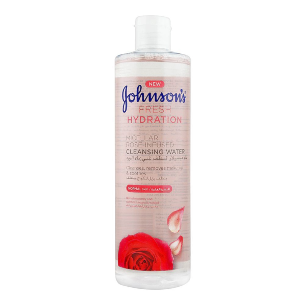 Johnson's Fresh Hydration Micellar Rose Infused Cleansing Water 400 ml