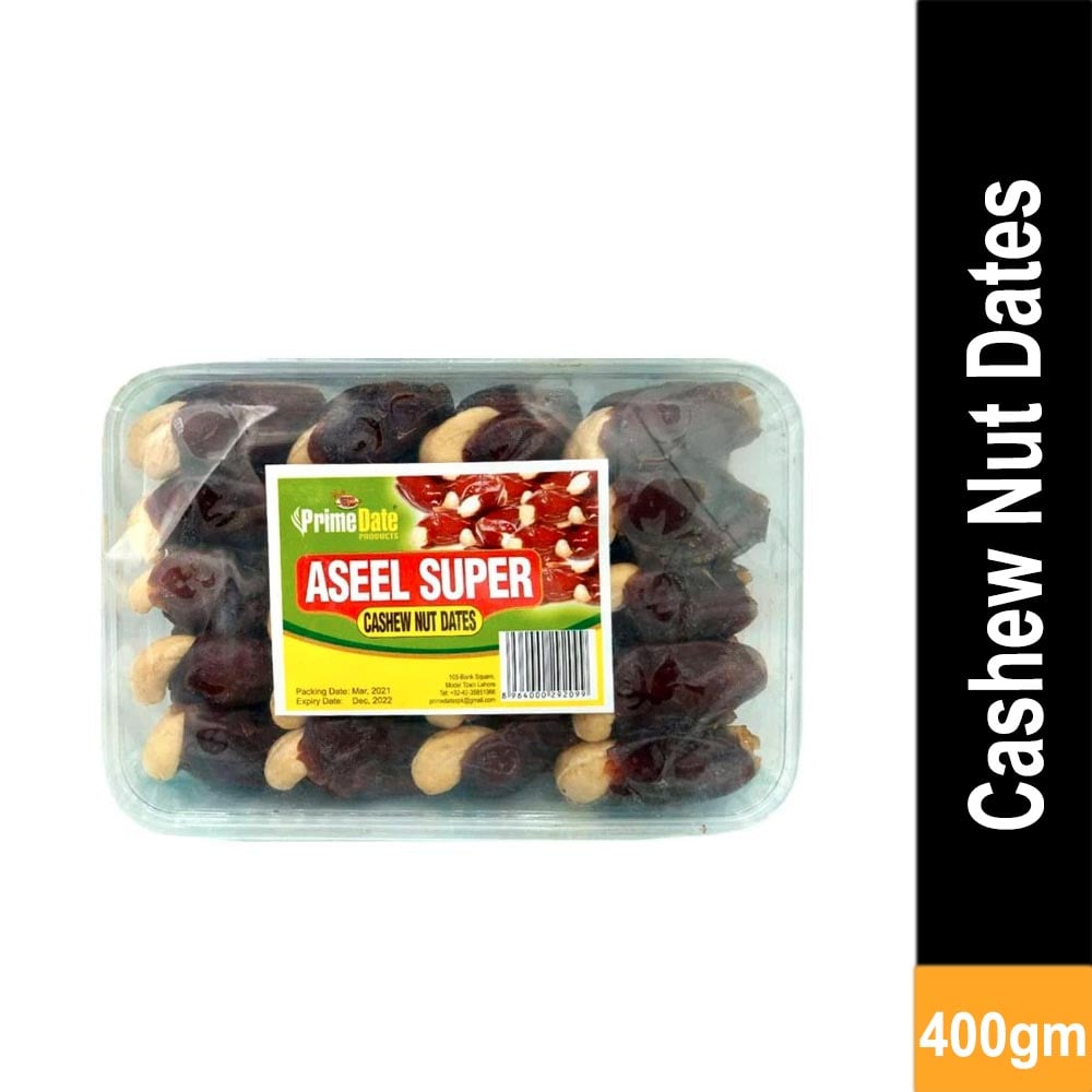grocerapp-prime-aseel-super-cashew-nut-629dcc0681dc0 Prime Dates Aseel with Cashew Nuts 400 g - Image 1