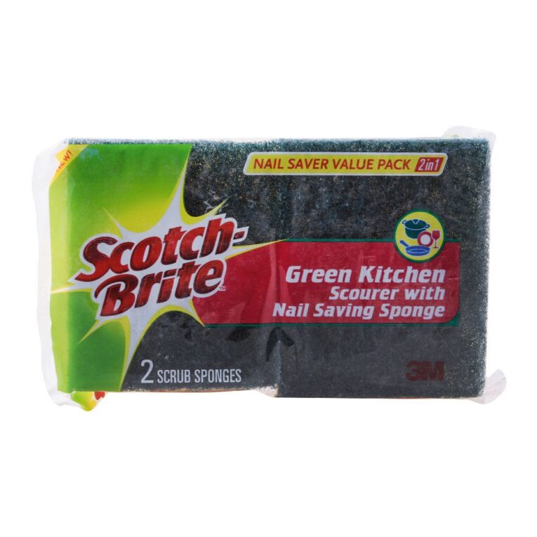 Scotch Brite Sponge Green Kitchen Nail Saver Value Pack 2pcs - Image 1