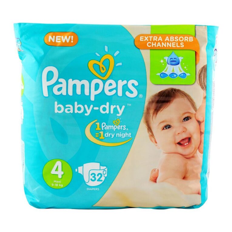Pampers New Baby Dry 4 Maxi (9-18 Kg) 32 pcs - Image 1