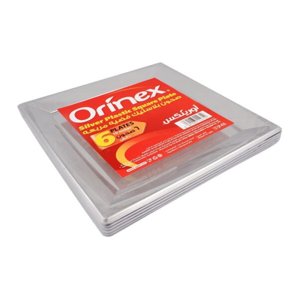 Orinex Silver Square Plate 10" 6 pcs