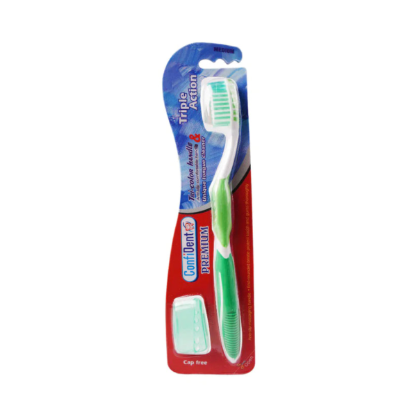 Confident Pre Triple Action Tooth Brush Med 1 pc