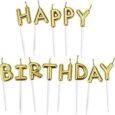 Word Candle (Happy Birthday) Golden 1 pc