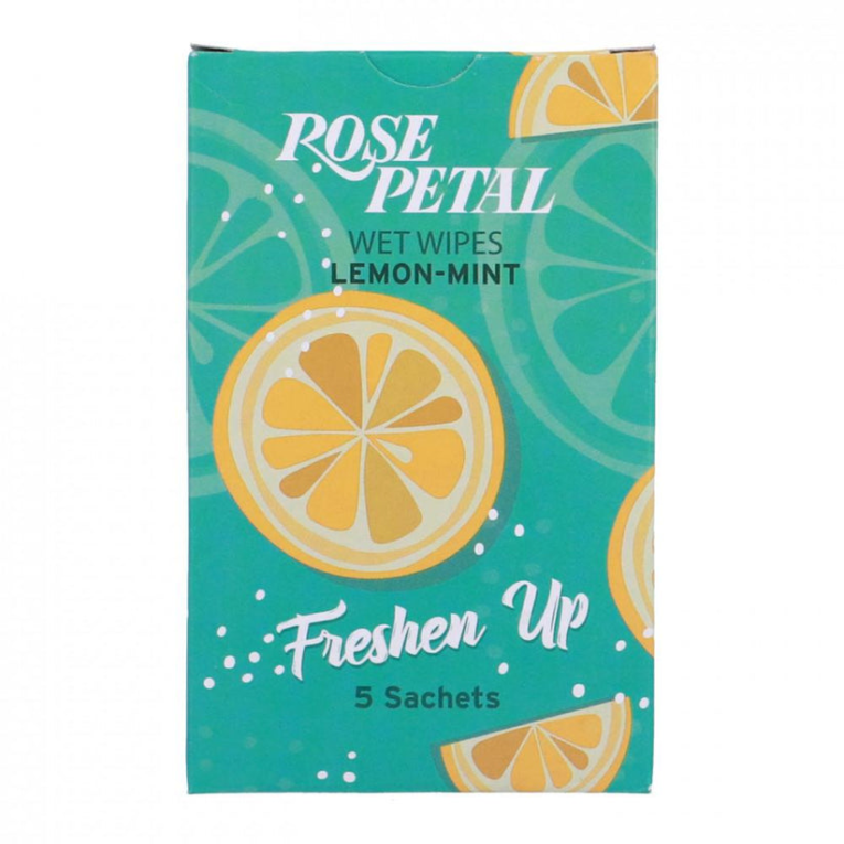 Rose Petal Wet Wipes Lemon-Mint 1 Unit - Image 1