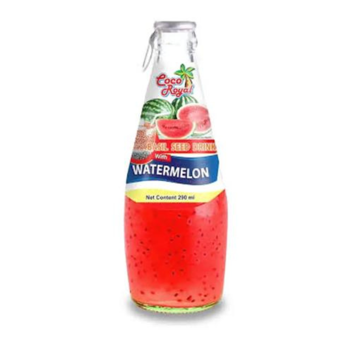 WaterMelon_1800x1800 Coco Royal Basil Seed Drink With Watermelon 290 ml - Image 1